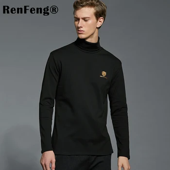 

Mens Undershirts Solid Color Cotton Underwear Casual Top Turtleneck Thermal Shirts Slim Male Undershirt Bottoming Shirt Men T