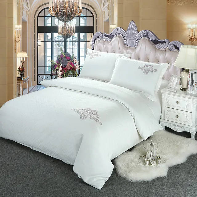 Buy White Embroidery Bedding Sets Queen Size