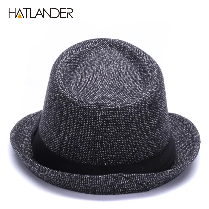 Мужская винтажная шляпа трилби от бренда HATLANDER осенне зимняя Кепка в стиле джаз