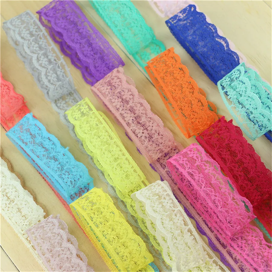 Lace Ribbon Tape 1.5cm width DIY Embroidered Net Lace Trim Fabric For