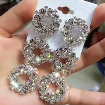 

Elegant Bridal Earrings Evening Dinner Party Wedding rhinestone earrings Luxury Long CZ Crystal Big Drop Dangle Earrings