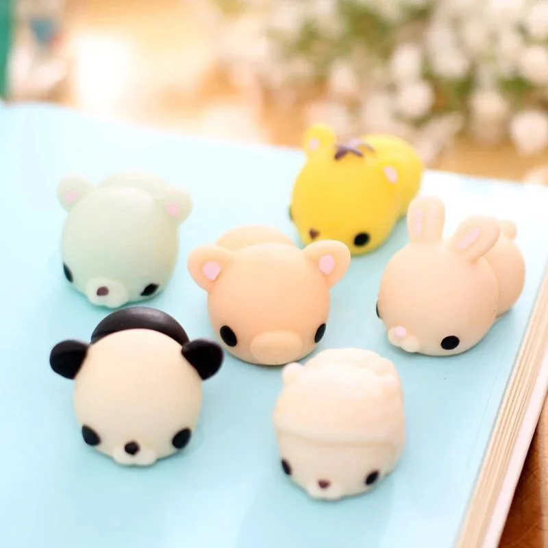 Kawaii Mini animals Mochi Squeeze эластичные мягкие панда курица утка овца свинья кролик Тигр мягкие телефонные ремешки детские игрушки