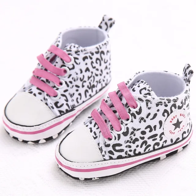 NEW Hot Sale Fashion Leopard Toddler Baby Shoes 2016 Star Printing Kids