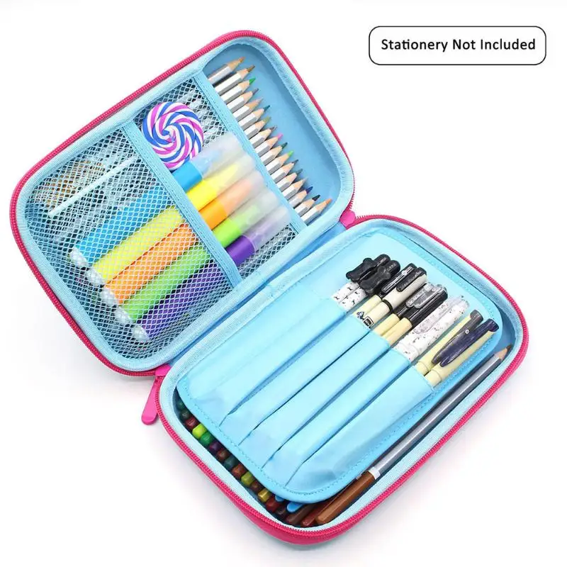 

Anti-pressure EVA Animal Stationery Storage Bag Cute Cartoon Large Capacity Pencil Case thicken PU leather Pen Tool Storage Bag
