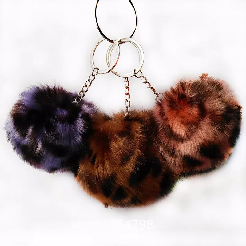 2017 Поддельные Кролик Лисий Мех Бренд Мешок Кулон Пом пон Автомобиль брелок 8 см