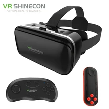 VR Shinecon 6.0 Improved Google Cardboard Virtual Reality 3D Glasses Headset BOX Head Mount for 4.7-6′ Phone +Wireless Gamepad
