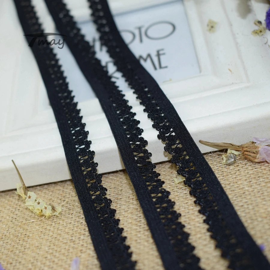 

#1387 Pure black color Edge Elastic Bands rubber band For Underwear Pants Rubber Clothes Stretch Lace Trim Ribbon Baby Waistband