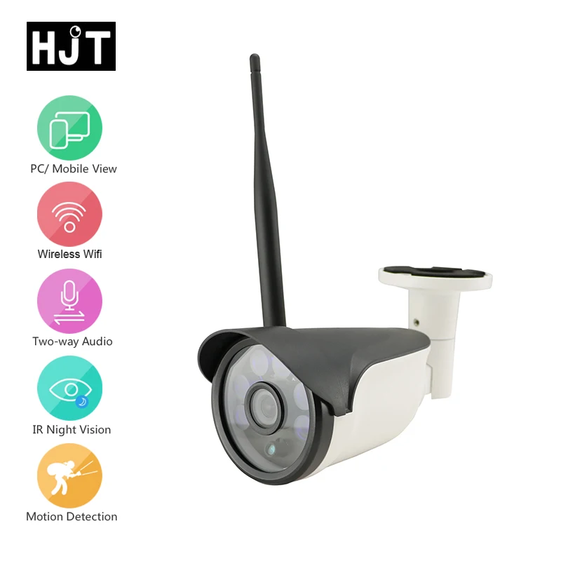 

HJT Audio Wireless Wi-fi 720P 1.0MP IP Camera HD Network P2P CCTV Security Outdoor IR-Cut Night Vision ONVIF 2.1 H.264 Oudoor