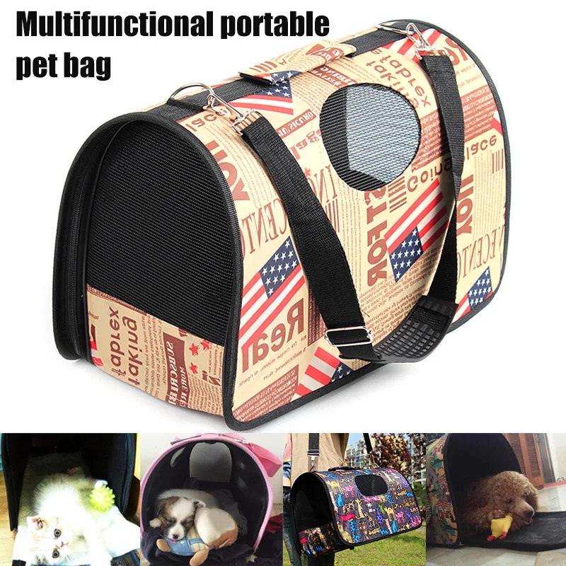 

Portable Pet Travel Carrier Cage Freight Kennel Soft Comfy Puppy Kitty Outdoor SLC88