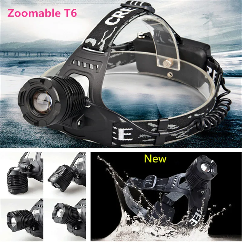 

2000Lumens Zoom XML T6 LED 3 Mode Headlamp Head Light Lamp Zoomable adjust LED Headlight for Flashlight Hiking Camping