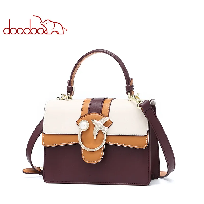 

Doodoo Women Fashion Crossbody Bag Luxury Lock Ladies Messenger Bags High Quality PU Handbag Design Shoulder Bags for Womens