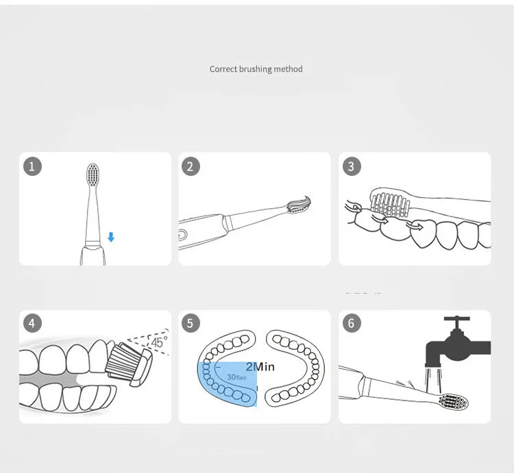 Акустическая вибрация электрическая зубная щетка Индукционная зарядка для взрослых бытовая электрическая зубная щетка звуковая зубная щетка