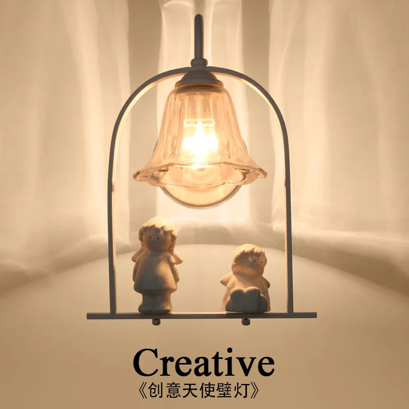 

Europe vogue hotel guest room wall lamp of the head of a bed The violin angels wall lamp contracted decorate wall lamp