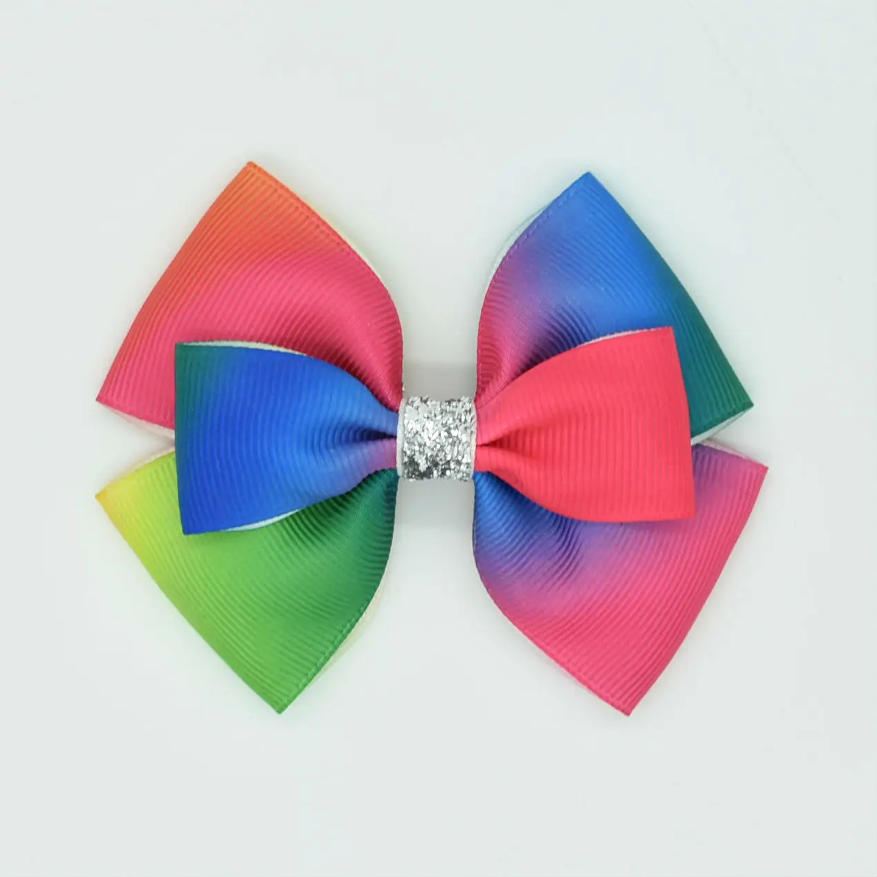

HOT New Children's double hairpin girl hair accessories baby bow hairpin children colorful hair clips