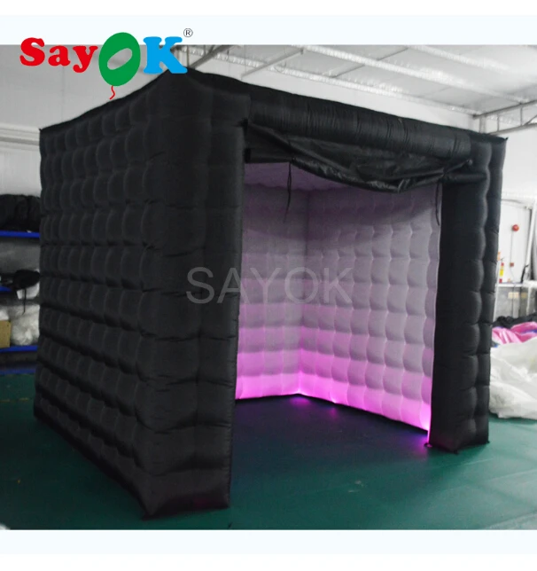 

New Inflatable Photo Booth Enclosure Inflatable Cabin Cube Tent with Led Lights for Event, Party