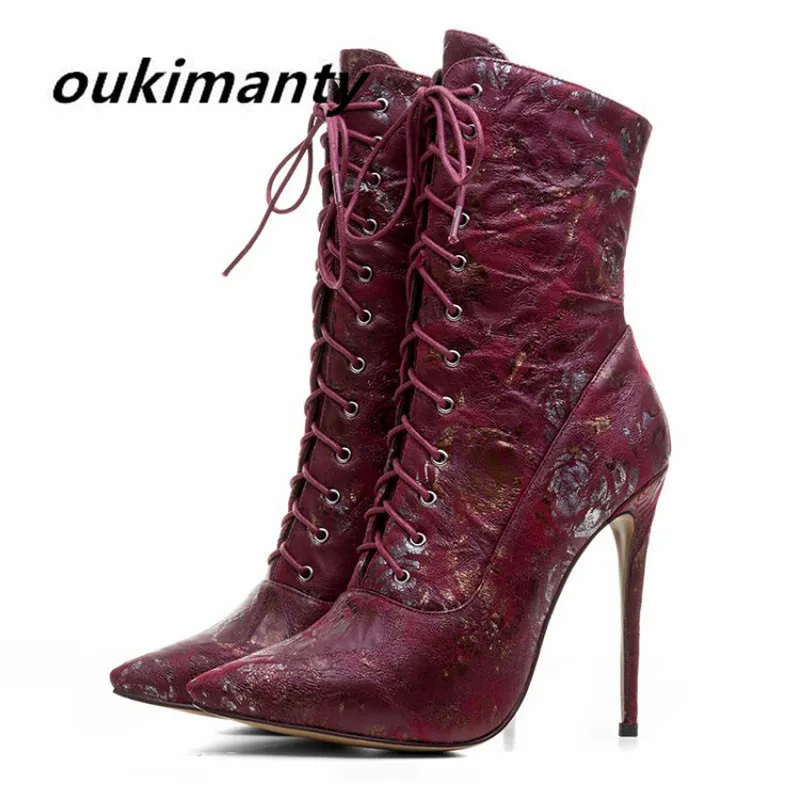 

Platform High Heels Autumn Woman Ankle Boots Fashion Women Boots Hoof Heels Women Shoes Motorcycle Slip On #Y0794598F