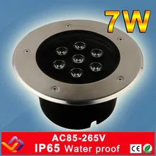 7*1 Вт светодиодный подземный свет лампы Похоронен встраиваемые торшеры торшер IP65 пейзаж лестничное освещение AC8-265V