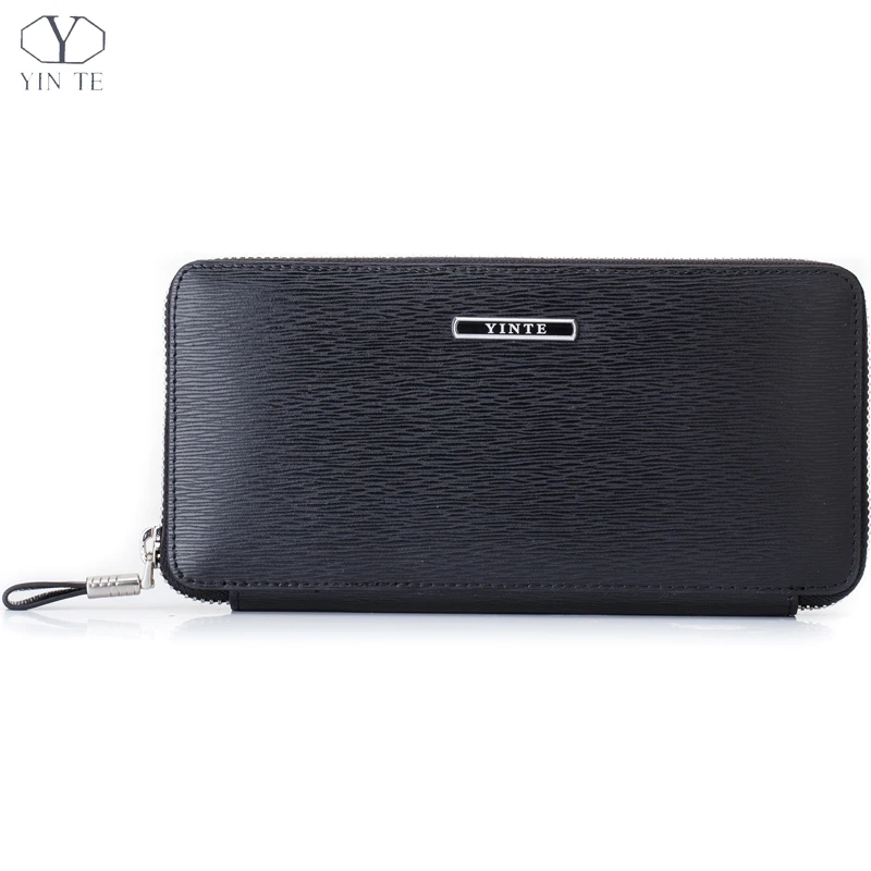YINTE 2016 Men s Clutch font b Wallets b font Leather Men Purse Zipper font b