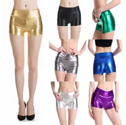 2019 Новые горячие шорты женские шорты для девочек ночные сексуальные Клубные Шорты однотонные блестящие шорты