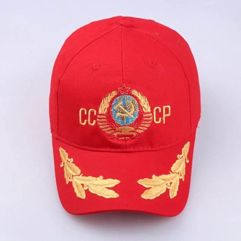 Высококачественная бейсболка в стиле СССР с национальным гербом черная красная