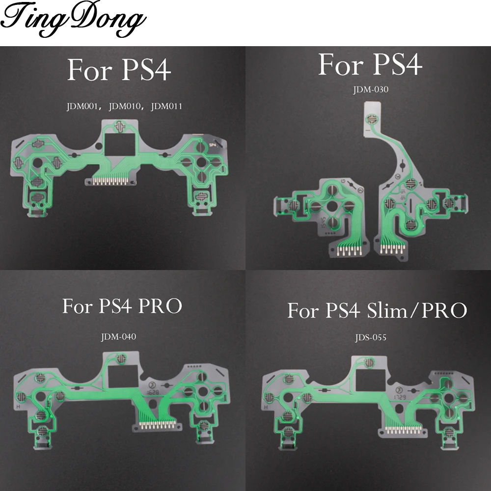 

TingDong Replacement Buttons Ribbon Circuit Board for PS4 Dualshock 4 Pro Slim Controller Conductive Film Keypad flex Cable PCB