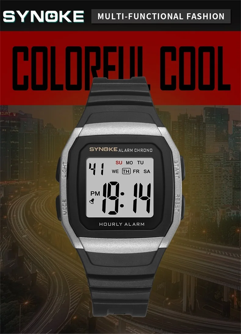 PANARS Men's Sport Watch 9023 With Black Band Electronic Watches Men Waterproof & Shock Square Digital Watch Casual Watch Men's