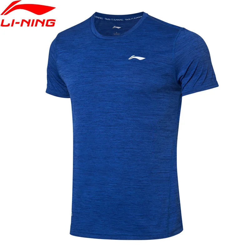 Li-Ning мужские футболки для бега дышащие с коротким рукавом 100% полиэстер обычная
