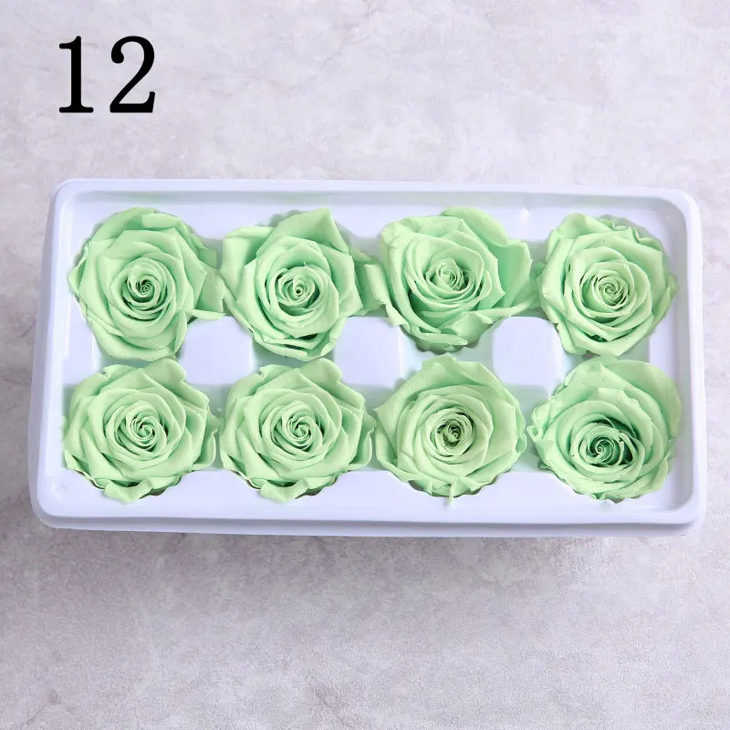 1 коробка, высокое качество, консервированные цветы, цветок бесмерной розы, диаметр 4-5 см, цветок вечной жизни, материал, Подарочная коробка A grad - Цвет: 12