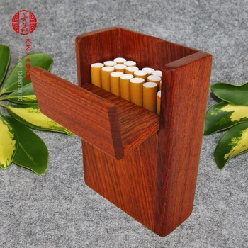 

Name card box Burma rosewood mahogany wood real wood texture beautiful 20 pack cigarette case