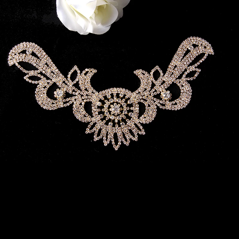 Аппликация Стразы с кристаллами для свадебных платьев 39 8 см * 12 см|rhinestone applique|crystal