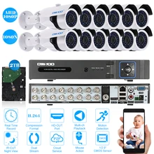 OWSOO 1080N DVR 12 шт. 1080 P AHD CCTV камера обнаружения движения ночного видения камера безопасности Система видеонаблюдения комплект 2 ТБ
