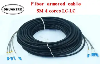 

free shipping AB182H telecom 4 core SM single mode LC-LC outdoor duplex FTTH G657 Fiber optic patch cord 7mm Cable