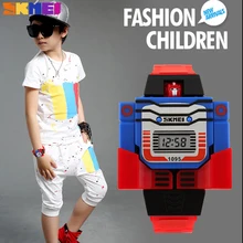 Новые детские часы креативные Мультяшные робот Трансформационные игрушки светодиодный цифровые часы детские часы для мальчиков и девочек детские наручные часы