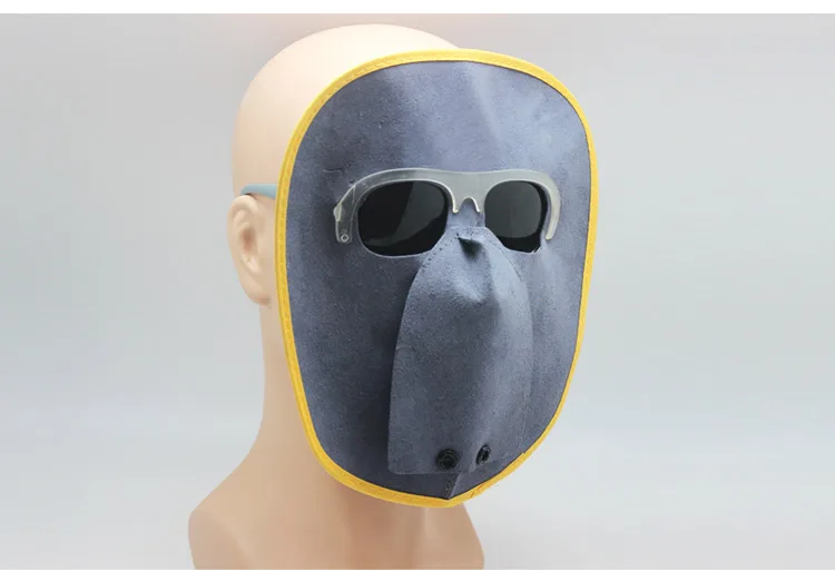 Welding Protective Mask Welder Safety Face Mask Weld Working Anti-splash High Quality Cowhide Leather Mask With Welding Glasses (8)