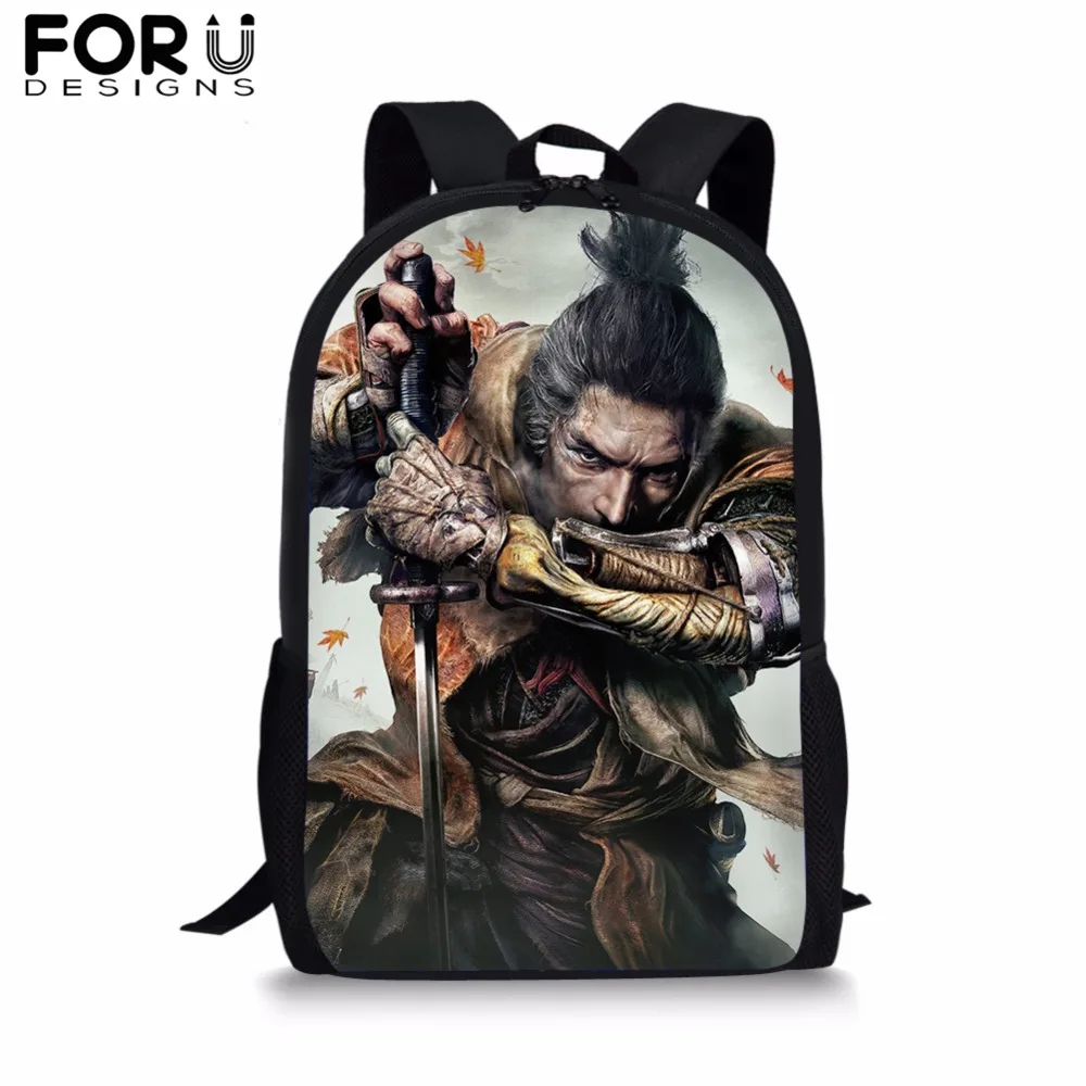 

FORUDESIGNS SEKIRO:Shadows Die Twice Backpack Bag for Boy Men 3D Print Orthopedics School BookBag Teenager Student Mochila