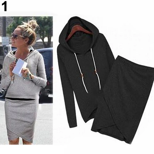 المرأة عارضة بدلة رياضية هوديس البلوز + تنورة غير النظامية 2 قطع تعيين المرأة عارضة بدلة رياضية هوديس البلوز + تنورة غير النظامية 2 قطع تعيين