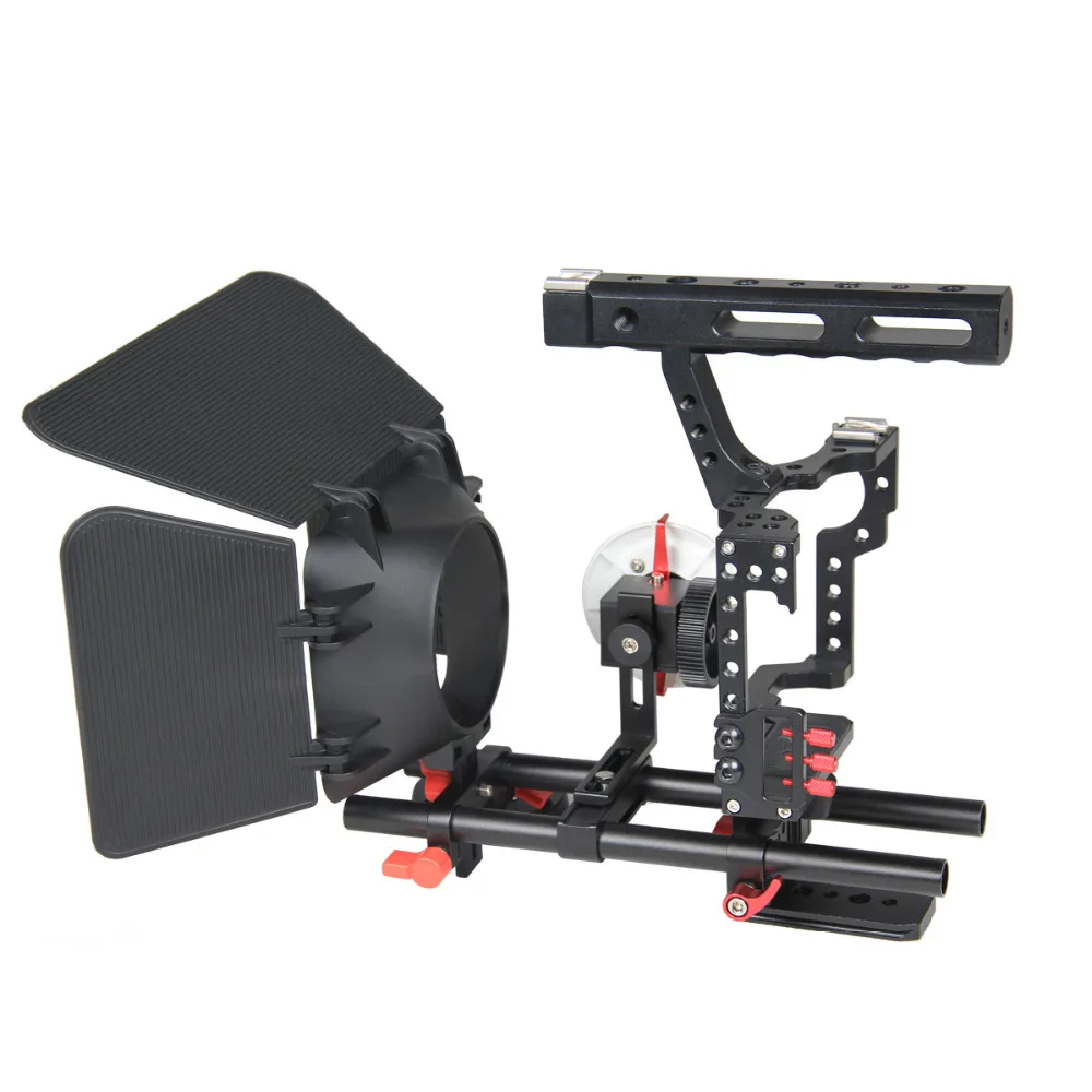 Professional 3 in 1 DSLR Handle Stabilizer Rig Camera Cage+Follow Focus+Matte Box Kit For Sony