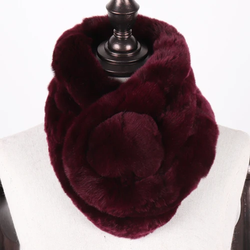 dark purple Зимний настоящий натуральный шарф из меха кролика рекс женский мех кролика рекс шейный платок Россия Настоящий мех кролика Кольцо шарфы - Цвет: dark purple