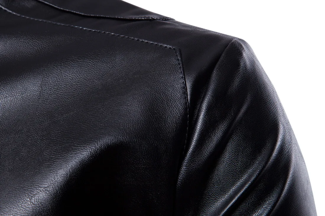 New Men's Leather 2019 New European And American Large Size Jacket Black Leather Jacket Men's Casual Business Leather Jacket