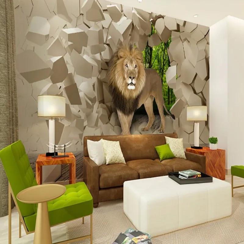 Murales stone lion wall background graphic wallpaper for boys room wallpaper 3d wallpaper wallpapers home decoration