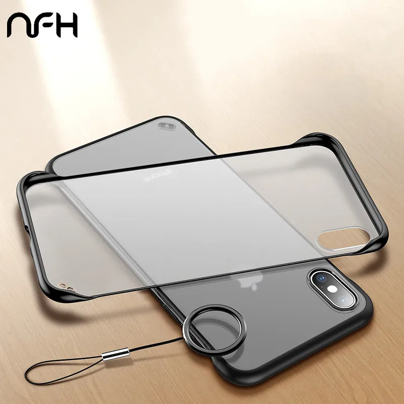 

Phone Case For iPhone X 7 6 6S 8 Plus Luxury Frameless Transparen Design Scrub Hard PC For iPhone XS Max XR Phone Case Cover