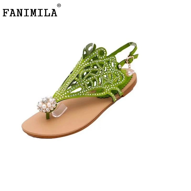 

Women'S Sexy Flat Sandals Women Hallow Out Shinestone Flip Flops Elastic Sexy Summer Shoes Vacation Leisure Foootwear Size 35-39