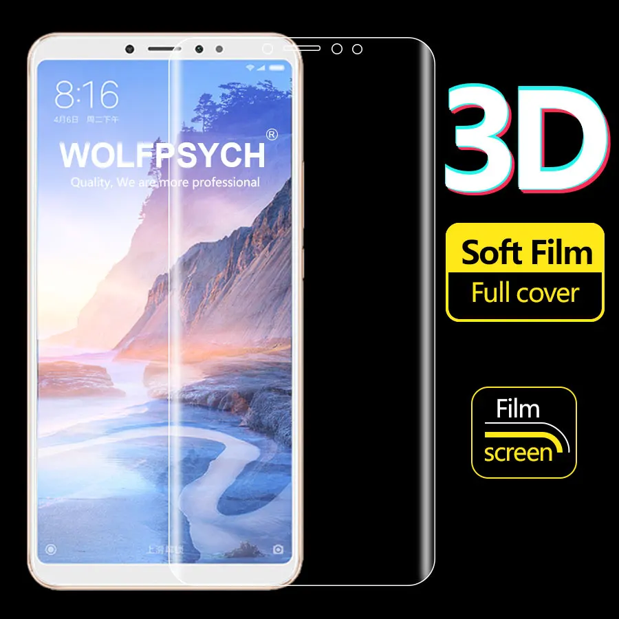 

WOLFPSYCH 3D Full Cover Screen Protector for Xiaomi Mi Max 3 2 Soft Protective TPU Film for Xiaomi Mi Mix 2 2s Mix 3 (Not Glass)