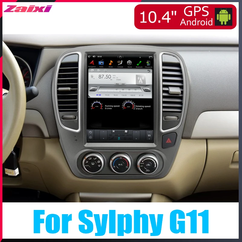 ZaiXi 10,4 Тесла Тип Android для Nissan Sylphy G11 2005~ 2012 автомобильный Android dvd-плеер навигация GPS радио мультимедийная система