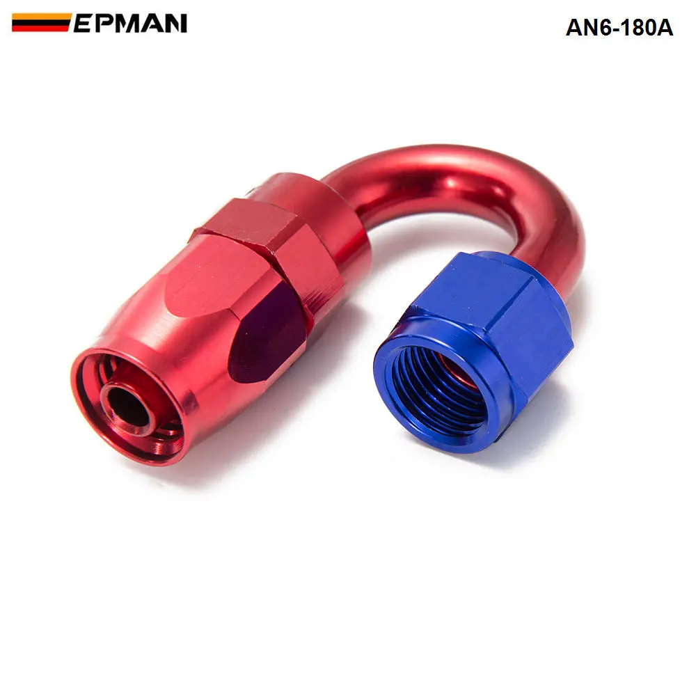 Buy 10PCS/LOT Universal AN6 180 Degree Aluminum Oil