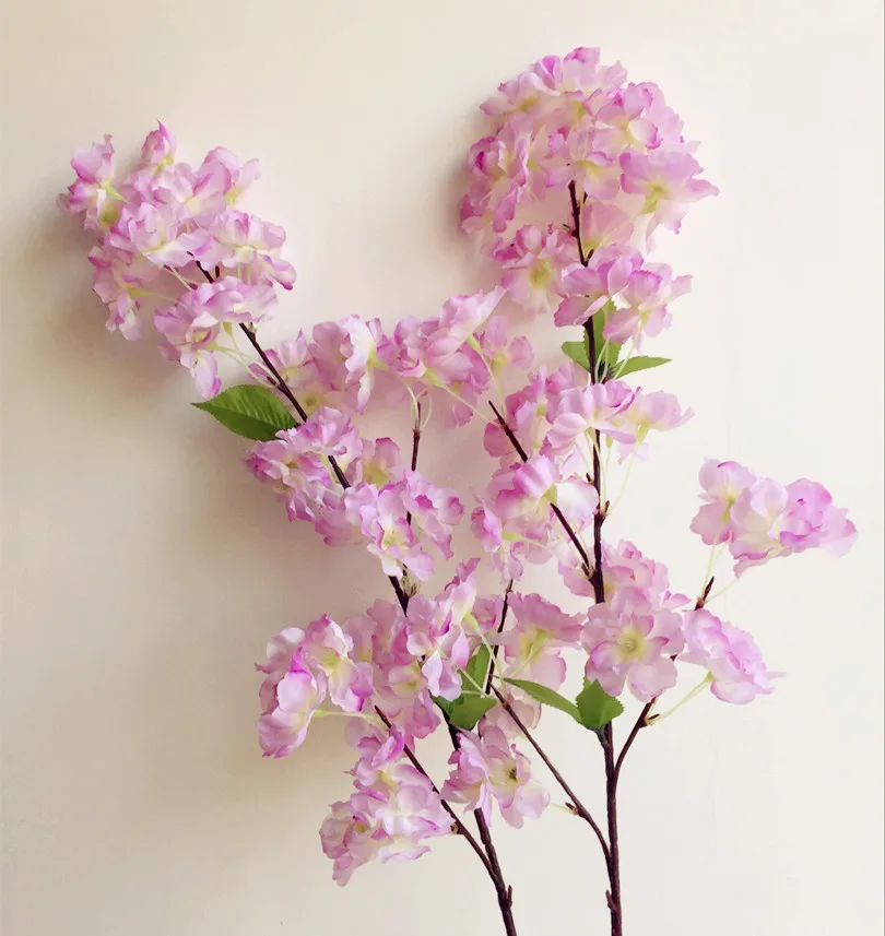 

10pcs Begonia Artificial Floor Mounted Cherry Sakura Flower 80cm Long 4 Colors for Wedding Centerpieces Decorative Flowers