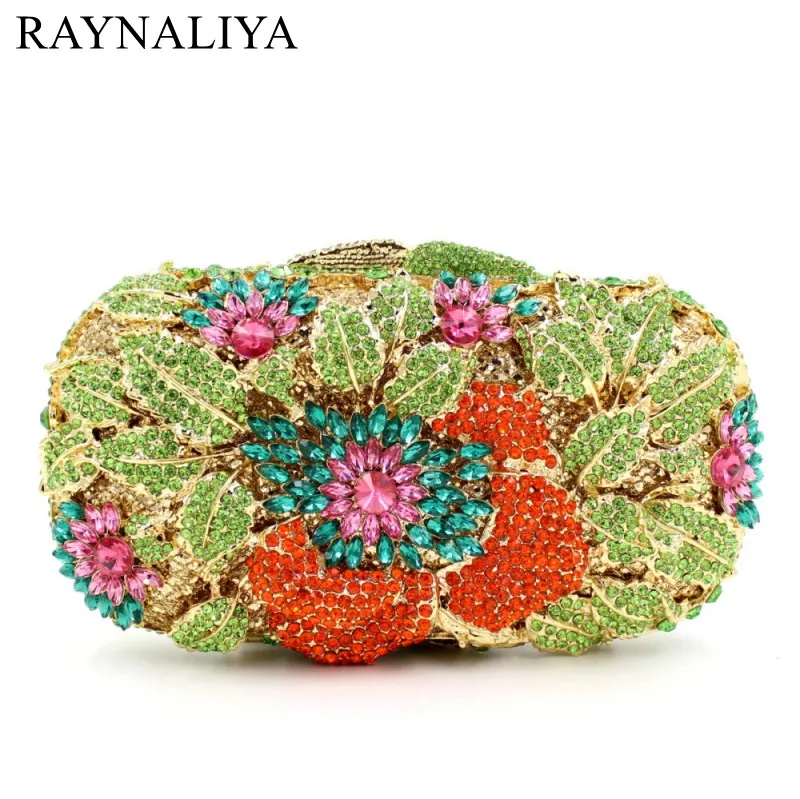 

Women Flower Crystal Clutch Bag Lady Dinner Party Diamonds Purse Wedding Day Clutches Wholesale Evening Bags Smyzh-e0297