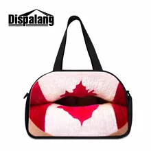 Dispalang Канада Испанский флаг шаблон дорожные сумки для женщин большой емкости плеча вещевой мешок 3D печатных багажа одежды мешок