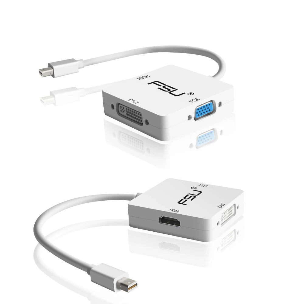 Thunderbolt Дисплей порт 3 в 1 Мини DP к HDMI DVI VGA конвертер адаптер Дисплей порт кабель для Apple MacBook Pro монитор ПК