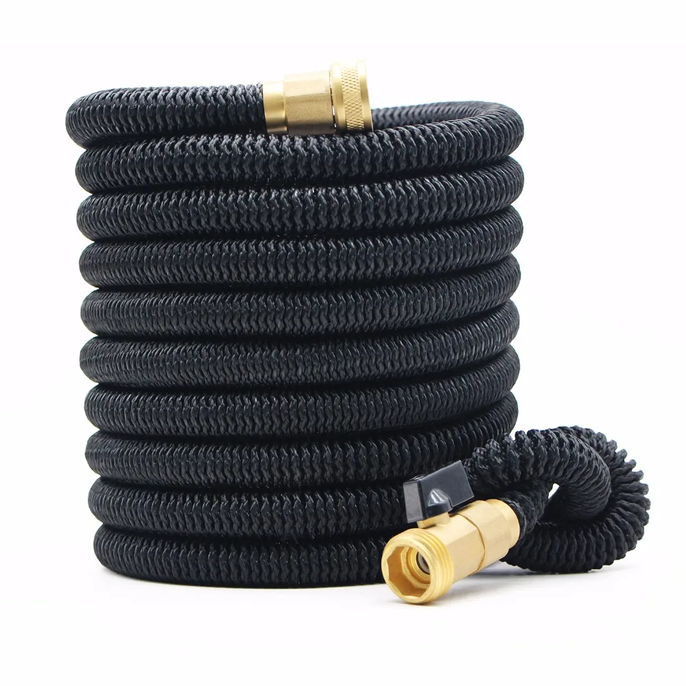 growfast Garden Hose, 100FT Expandable Lightweight and Durable Water Hose with 34 Nozzle Solid Brass Connector Flexible Stretch Hosepipe for Heavy Duty Commercial Use and Watering, Washing1